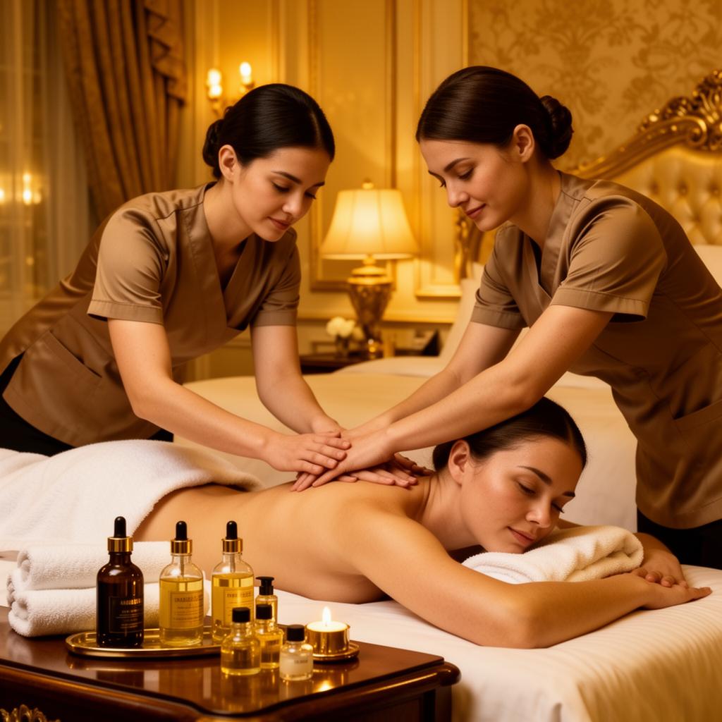 Four Hands Massage Las Vegas in Las Vegas hotel room